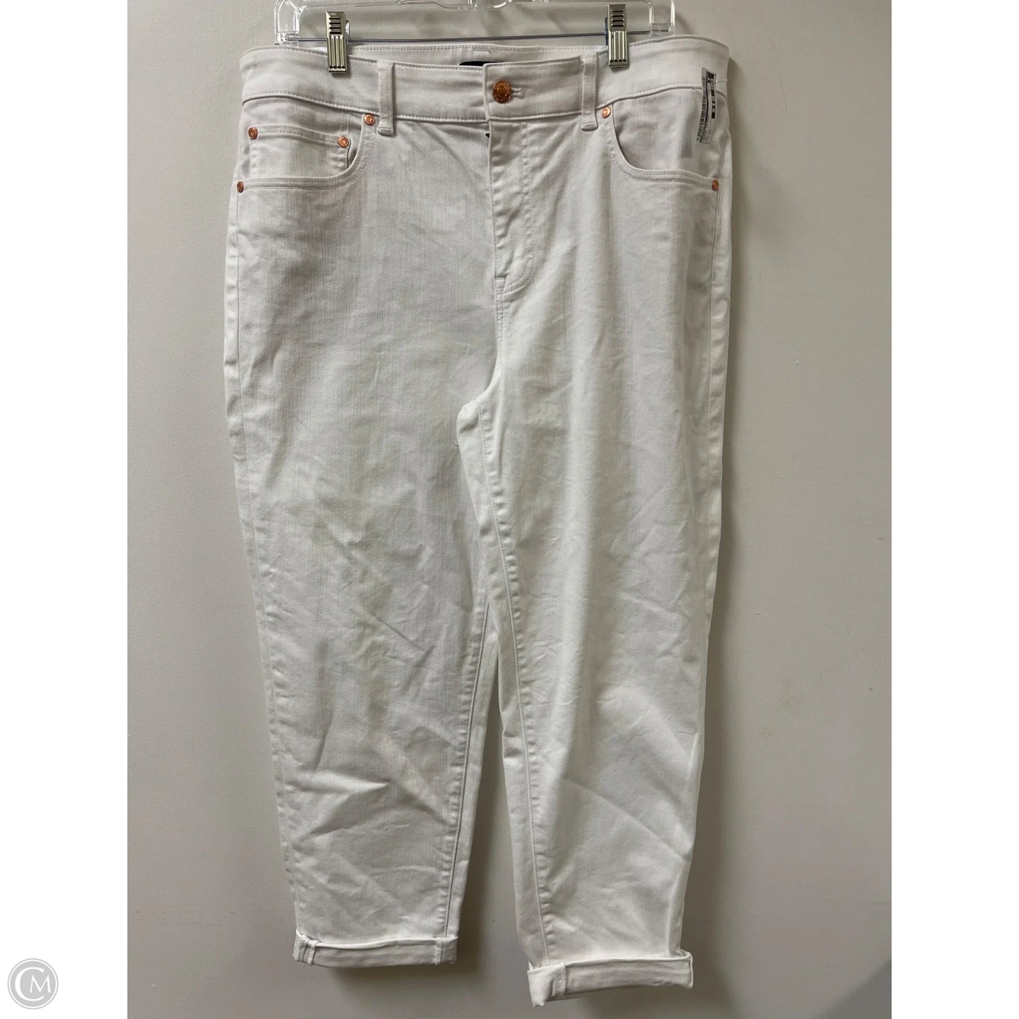 Jeans Skinny By Talbots In White, Size: 12