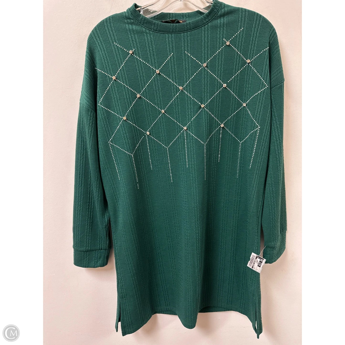 Tunic Long Sleeve By Clothes Mentor In Green, Size: L