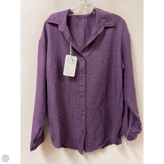 Blouse Long Sleeve By Clothes Mentor In Purple, Size: 2x