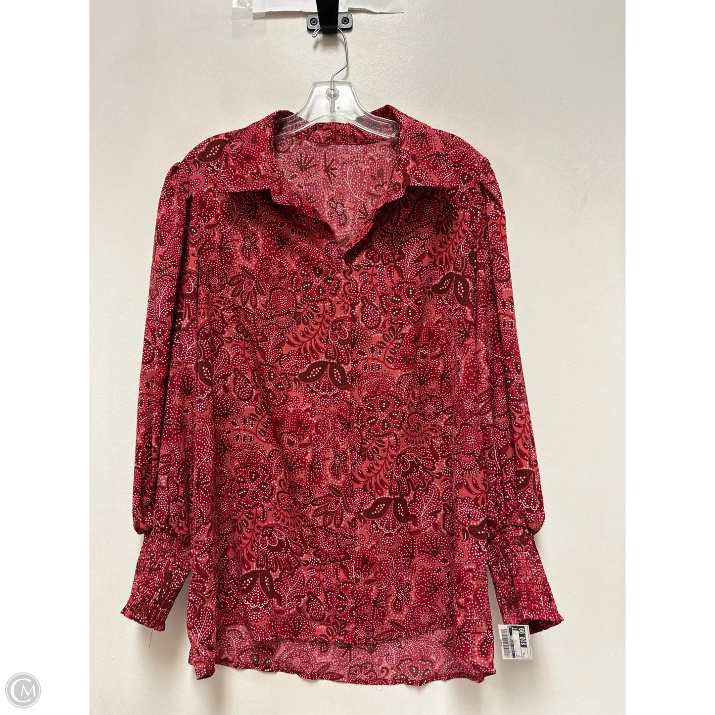 Top Long Sleeve By Clothes Mentor In Red, Size: Xl