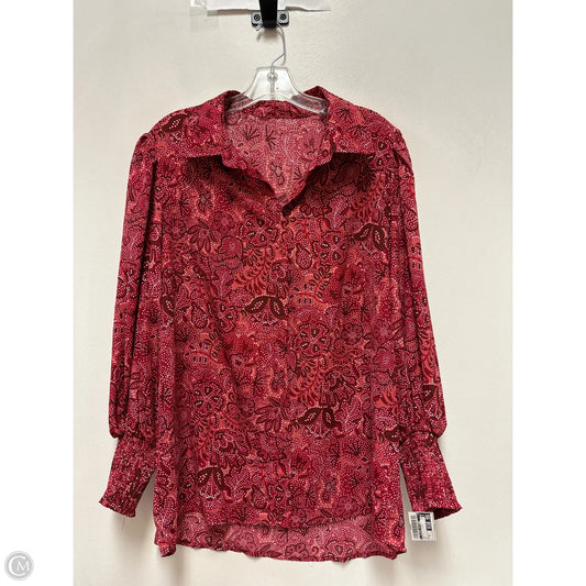 Top Long Sleeve By Clothes Mentor In Red, Size: Xl