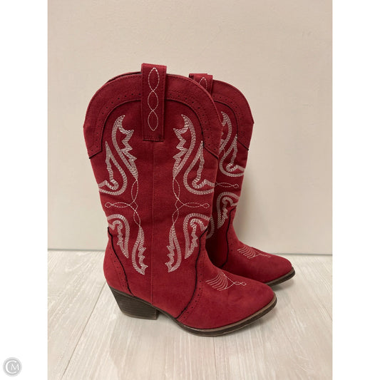 Boots Western By True Craft In Red, Size: 6.5