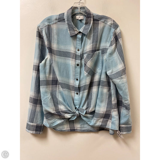 Blouse Long Sleeve By True Craft In Blue, Size: L