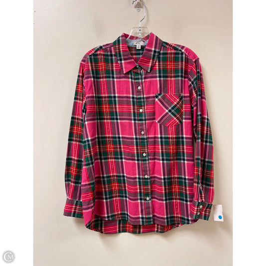 Blouse Long Sleeve By Crown And Ivy In Pink, Size: M