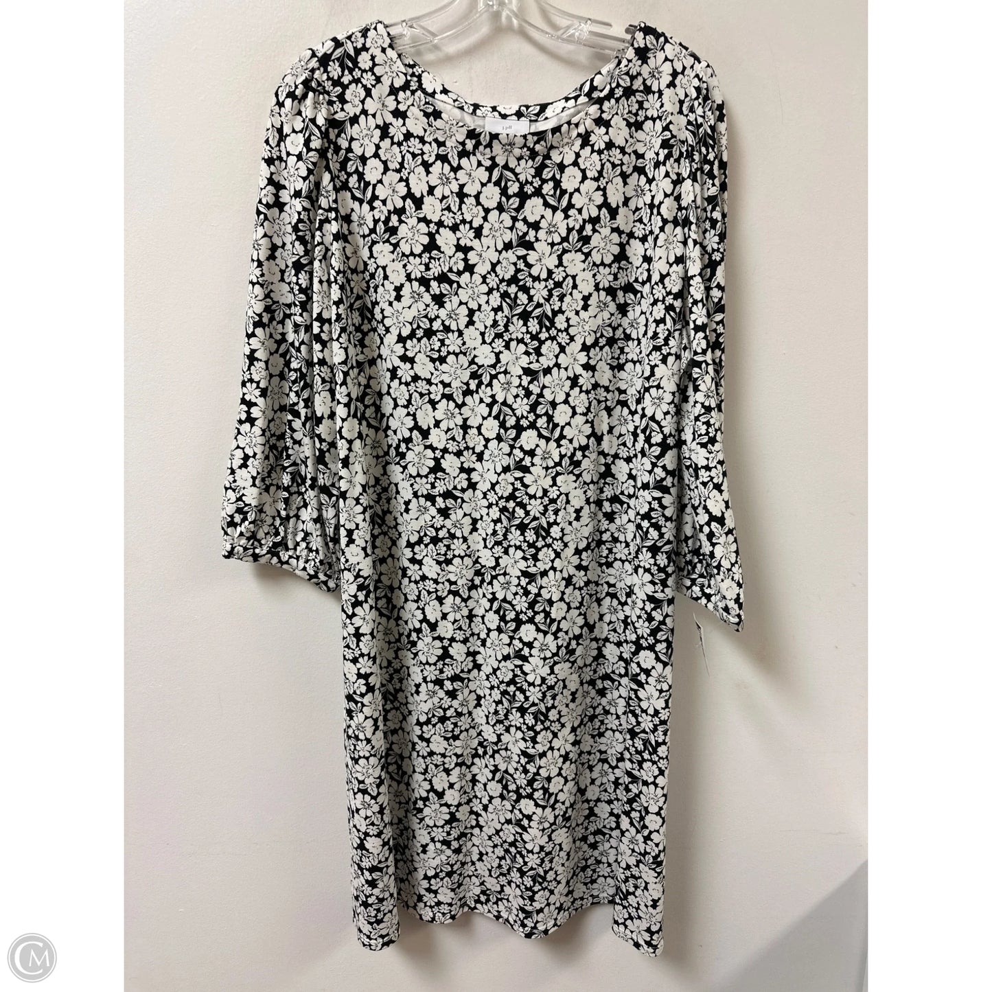 Dress Casual Midi By J. Jill In Black & White, Size: L