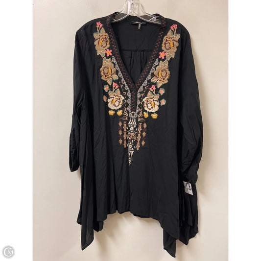 Top Long Sleeve By Andree By Unit In Black, Size: 1x
