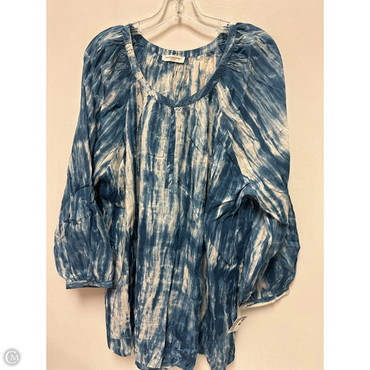 Top Long Sleeve By Beachlunchlounge In Blue, Size: 1x