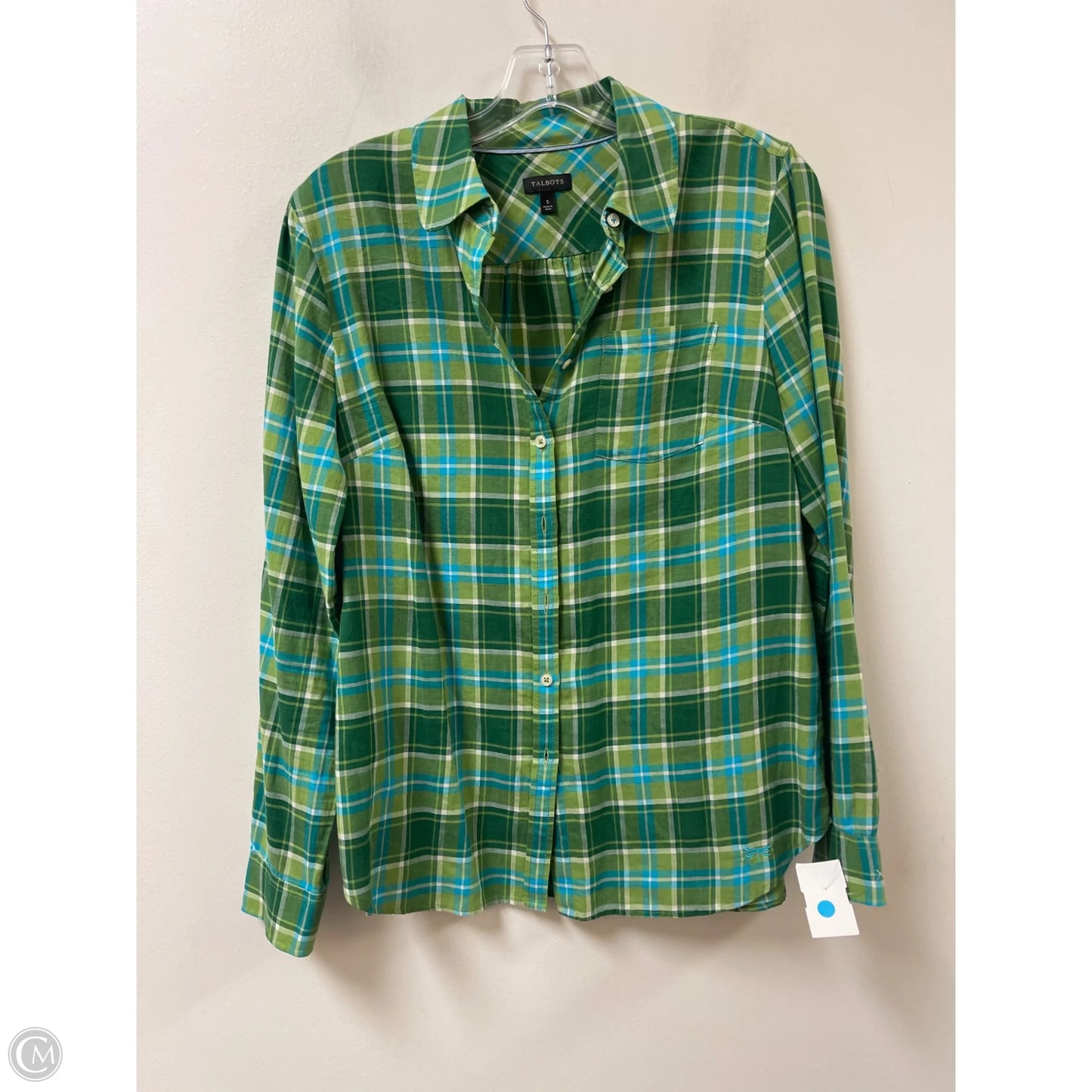 Blouse Long Sleeve By Talbots In Green, Size: S
