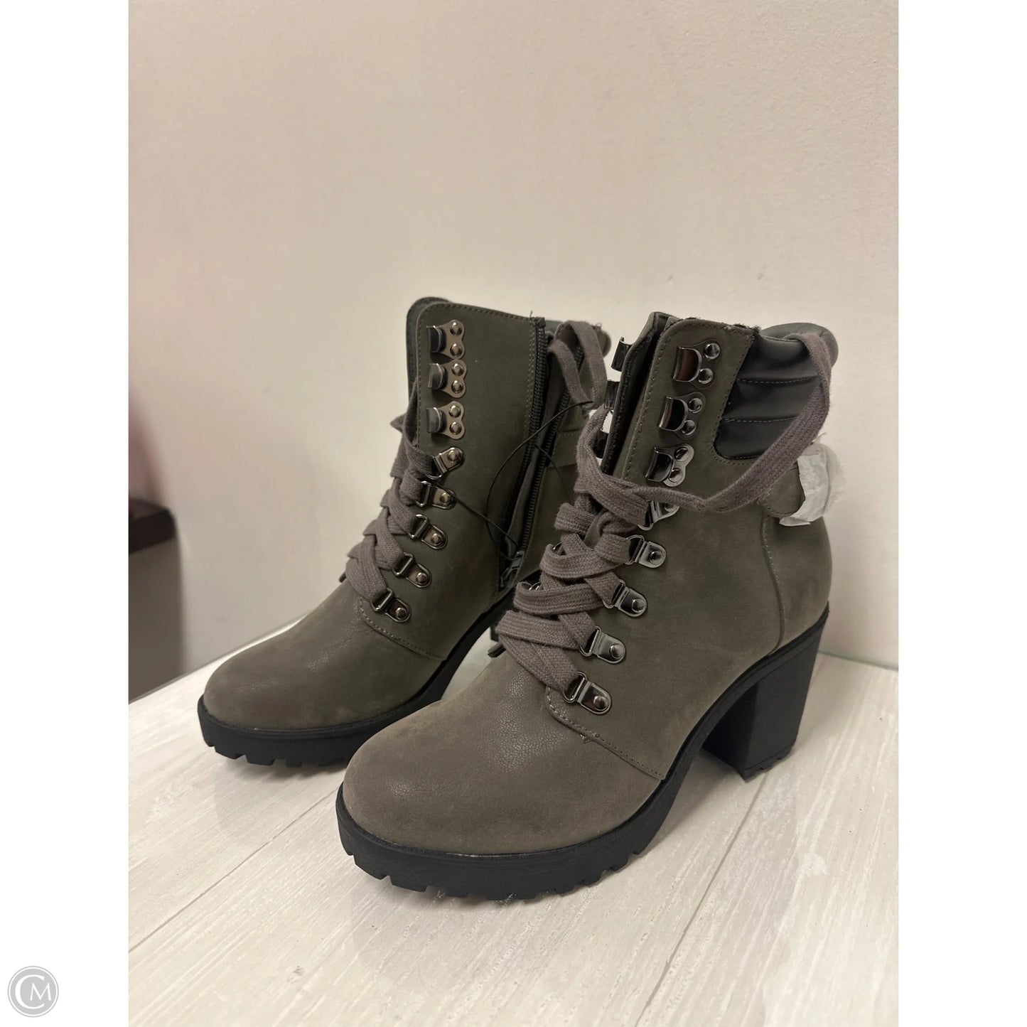 Boots Ankle Heels By Mia In Grey, Size: 7.5