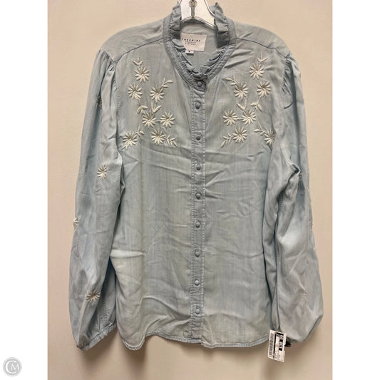 Blouse Long Sleeve By Cma In Blue, Size: Xl