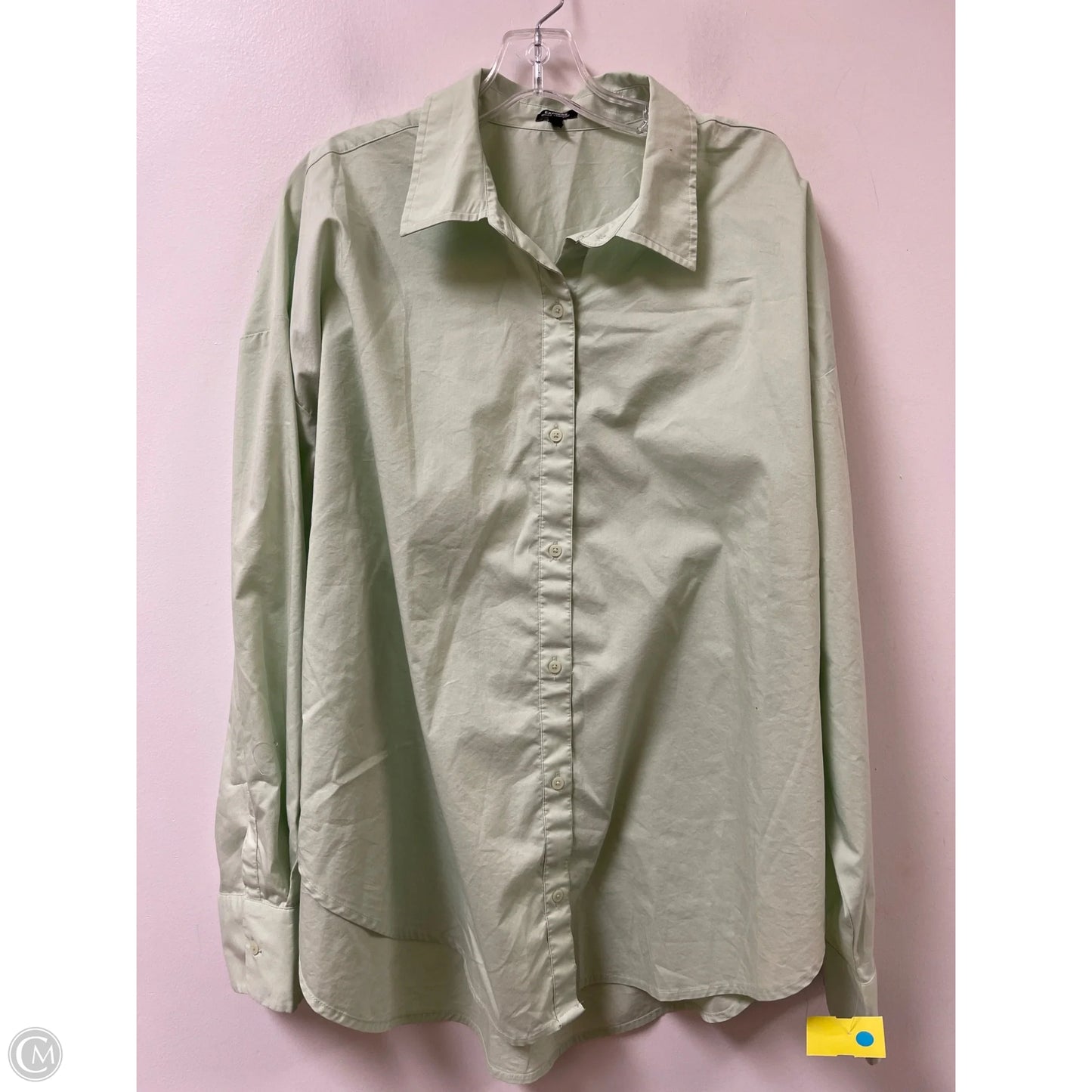 Blouse Long Sleeve By Express In Green, Size: Xl