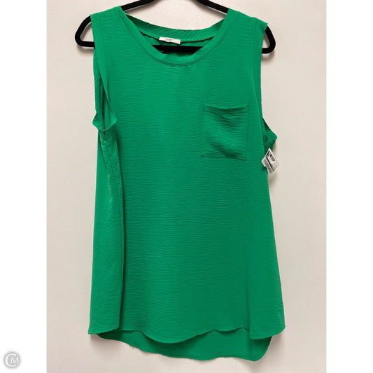 Top Sleeveless By Jodifl In Green, Size: L