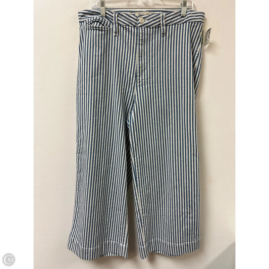 Pants Wide Leg By Madewell In Blue & White, Size: 14