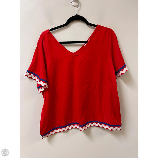 Top Short Sleeve By Clothes Mentor In Red, Size: M