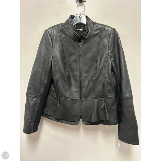 Jacket Moto Leather By White House Black Market In Black, Size: L