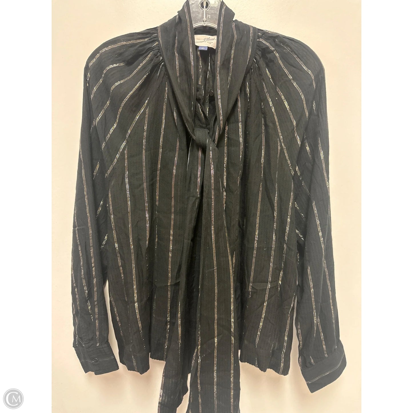 Blouse Long Sleeve By Universal Thread In Black, Size: M