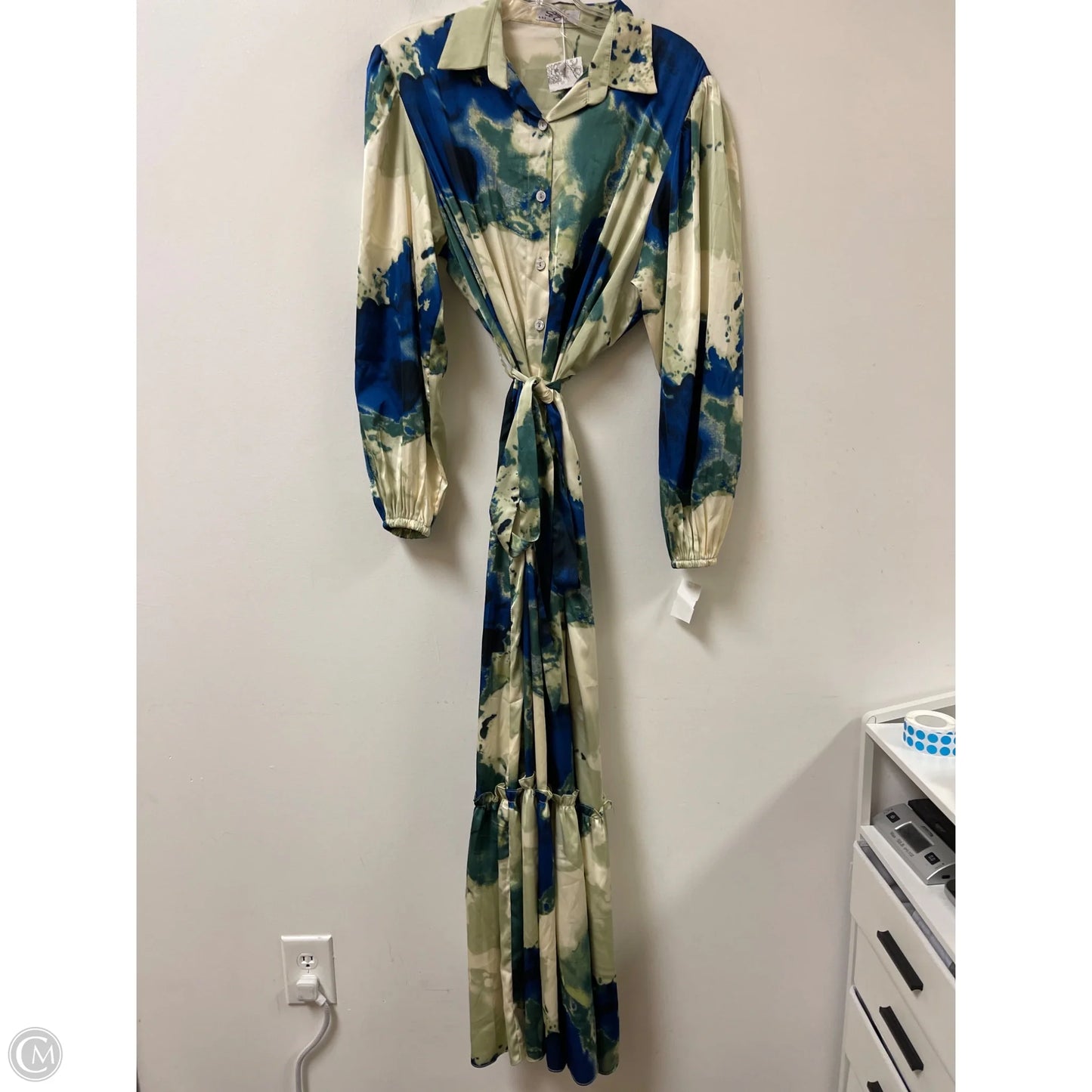 Dress Casual Maxi By Clothes Mentor In Blue & Green, Size: 2x