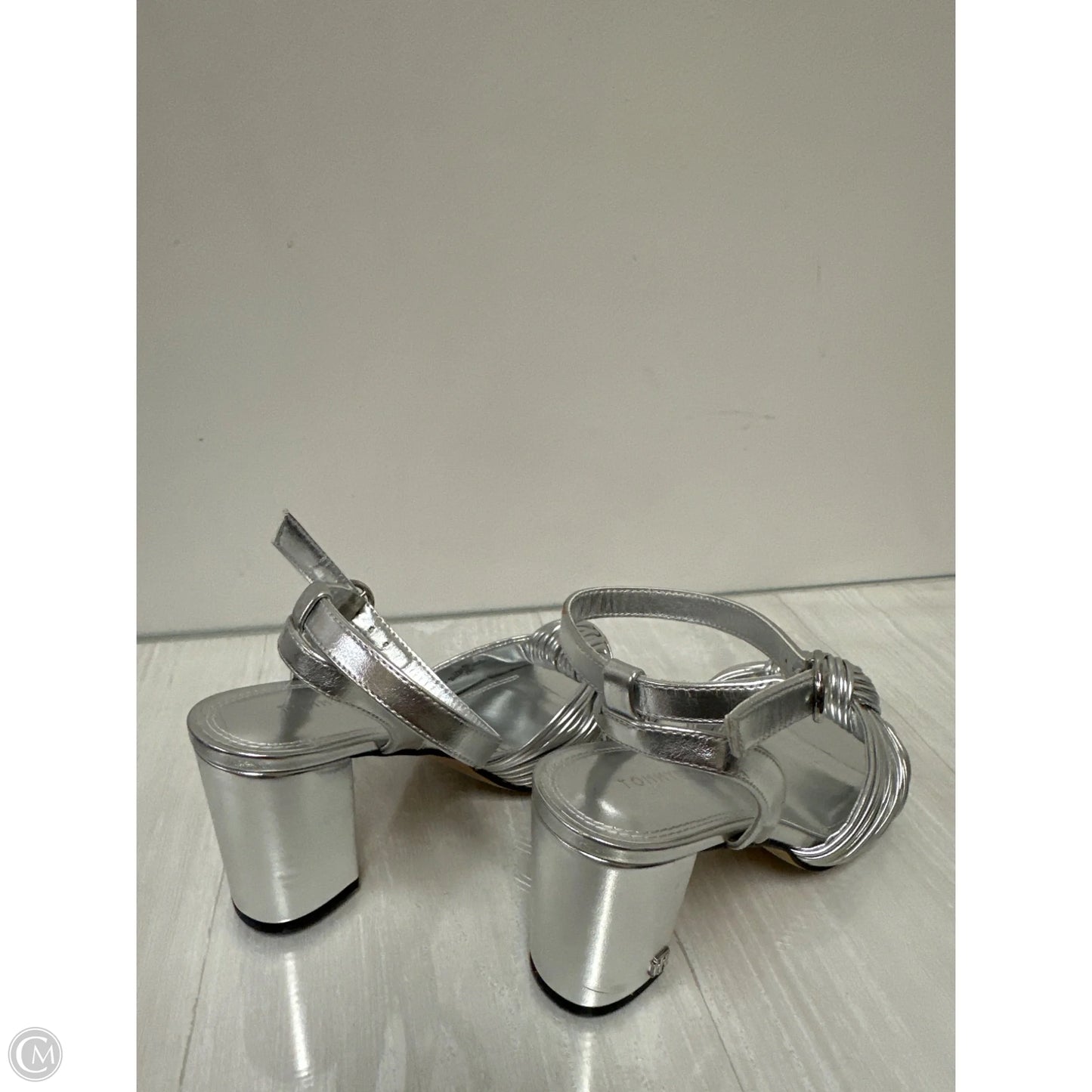 Sandals Heels Block By Tommy Hilfiger In Silver, Size: 8