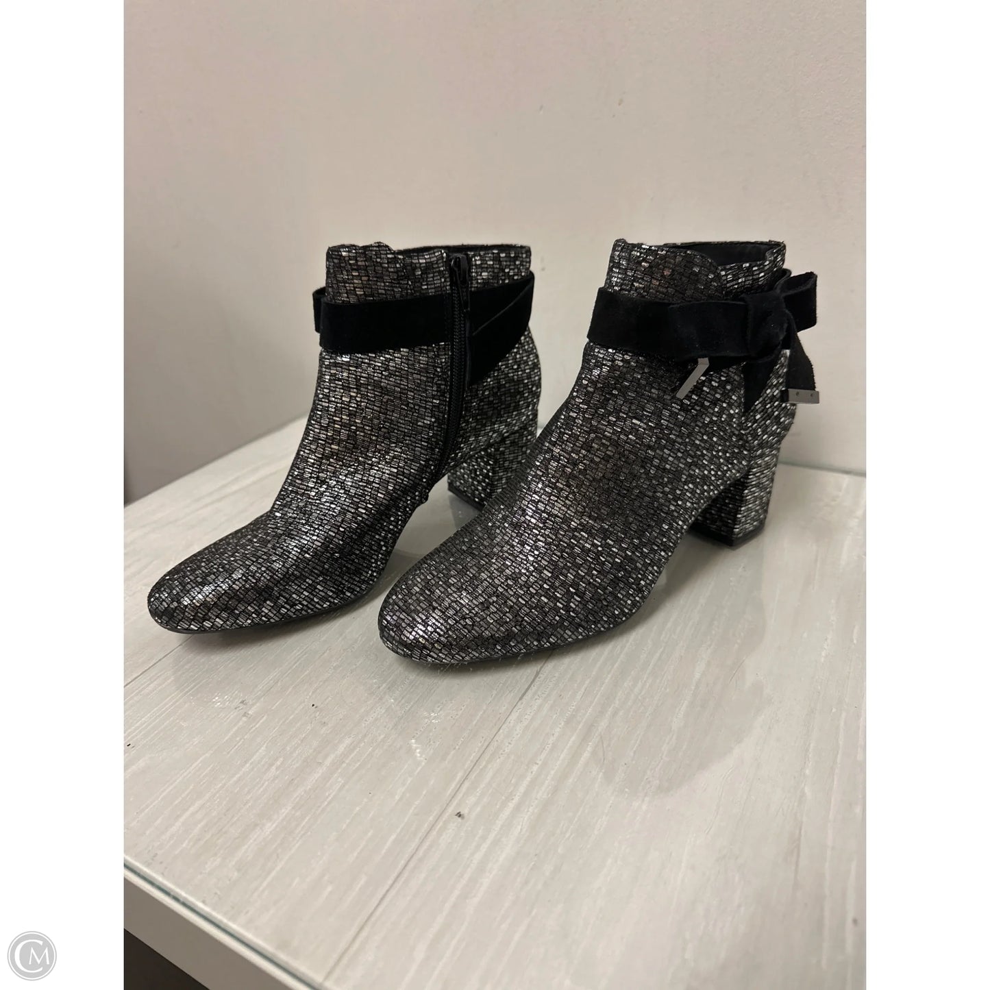 Boots Ankle Heels By Alex Marie In Silver, Size: 8