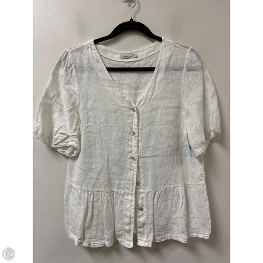Blouse Short Sleeve By Clothes Mentor In White, Size: S