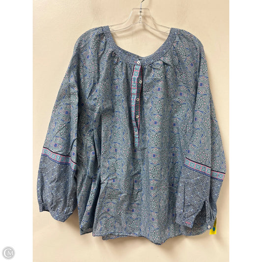 Top Long Sleeve By Talbots In Blue, Size: 3x