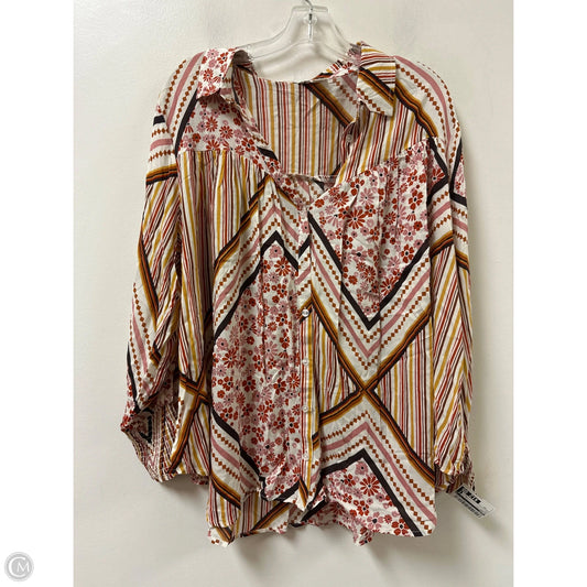 Blouse Long Sleeve By Cato In Multi-colored, Size: 2x