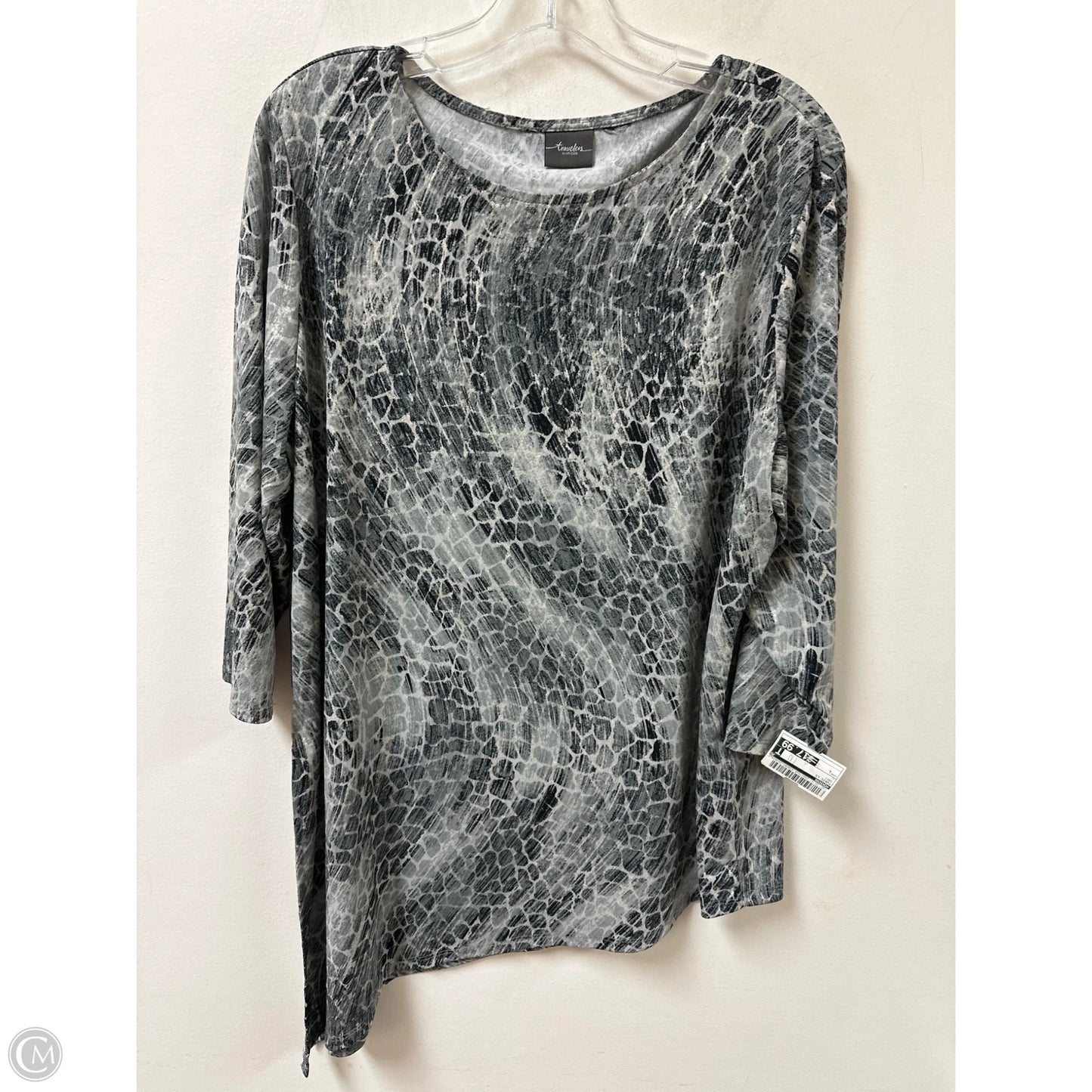 Tunic Long Sleeve By Chicos In Grey, Size: L