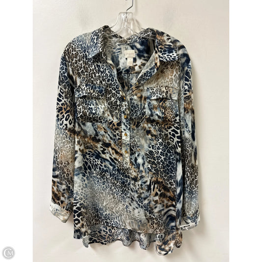 Tunic Long Sleeve By Chicos In Animal Print, Size: Xl