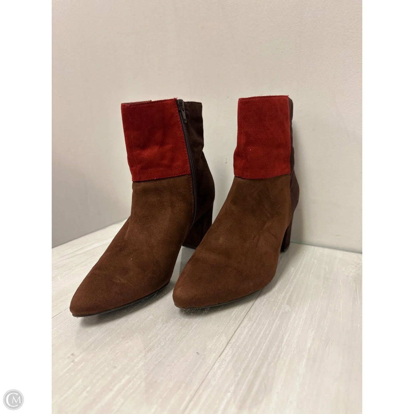 Boots Ankle Heels By Rialto In Brown, Size: 8.5