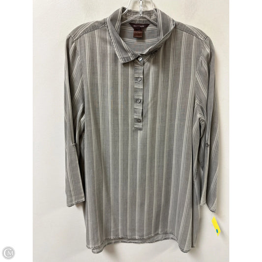 Tunic Long Sleeve By Multiples In Grey, Size: M