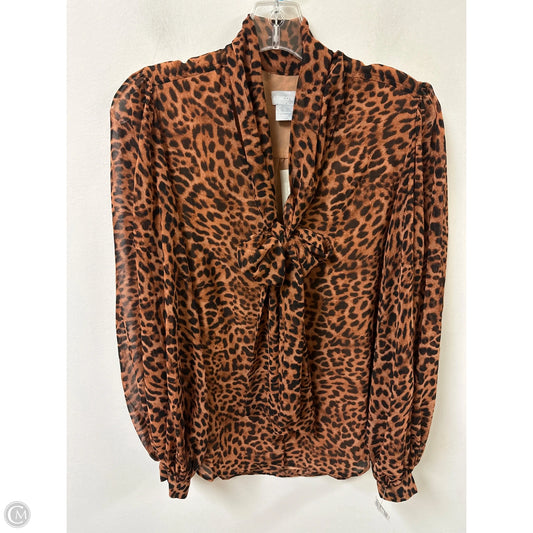Blouse Long Sleeve By Chicos In Animal Print, Size: S