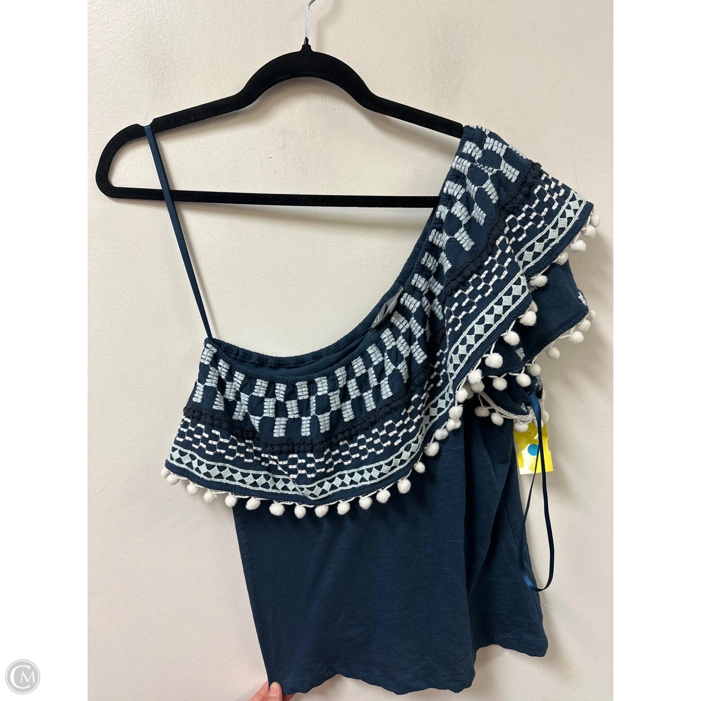 Top Short Sleeve By Anthropologie In Navy, Size: S