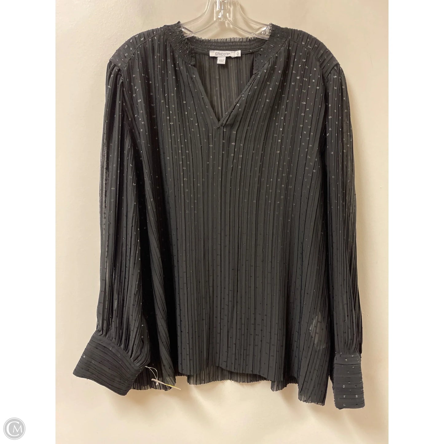 Top Long Sleeve By Chicos In Black, Size: 2x