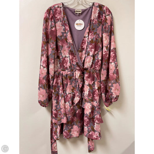 Dress Casual Short By Peach Love Cream California In Purple, Size: L