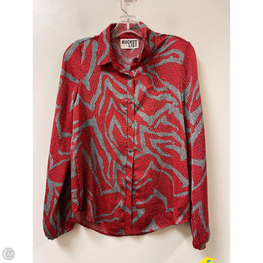 Blouse Long Sleeve By Bucketlist In Red, Size: S