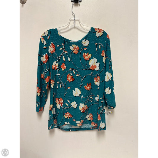 Top Long Sleeve By Jm Collections In Teal, Size: M