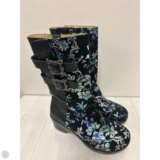 Boots Mid-calf Heels By Alegria In Black & Blue, Size: 6.5