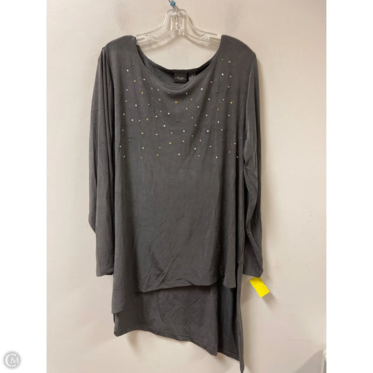 Top Long Sleeve By Chicos In Grey, Size: 1x