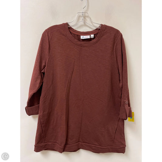 Tunic Long Sleeve By Denim And Co Qvc In Brown, Size: M
