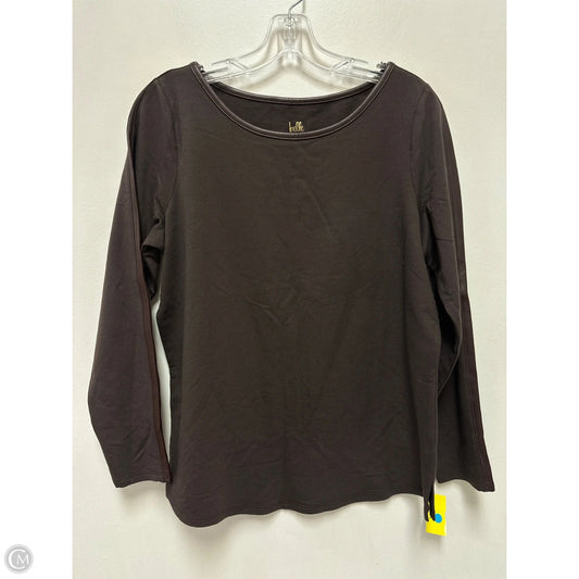 Top Long Sleeve By Belle By Kim Gravel In Brown, Size: S