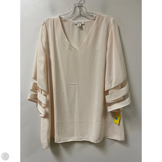 Top Short Sleeve By Zenana Outfitters In Cream, Size: Xl