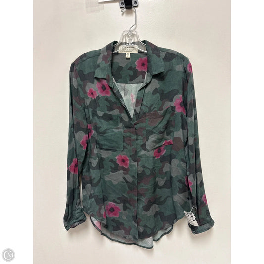 Blouse Long Sleeve By Cloth & Stone In Camouflage Print, Size: S