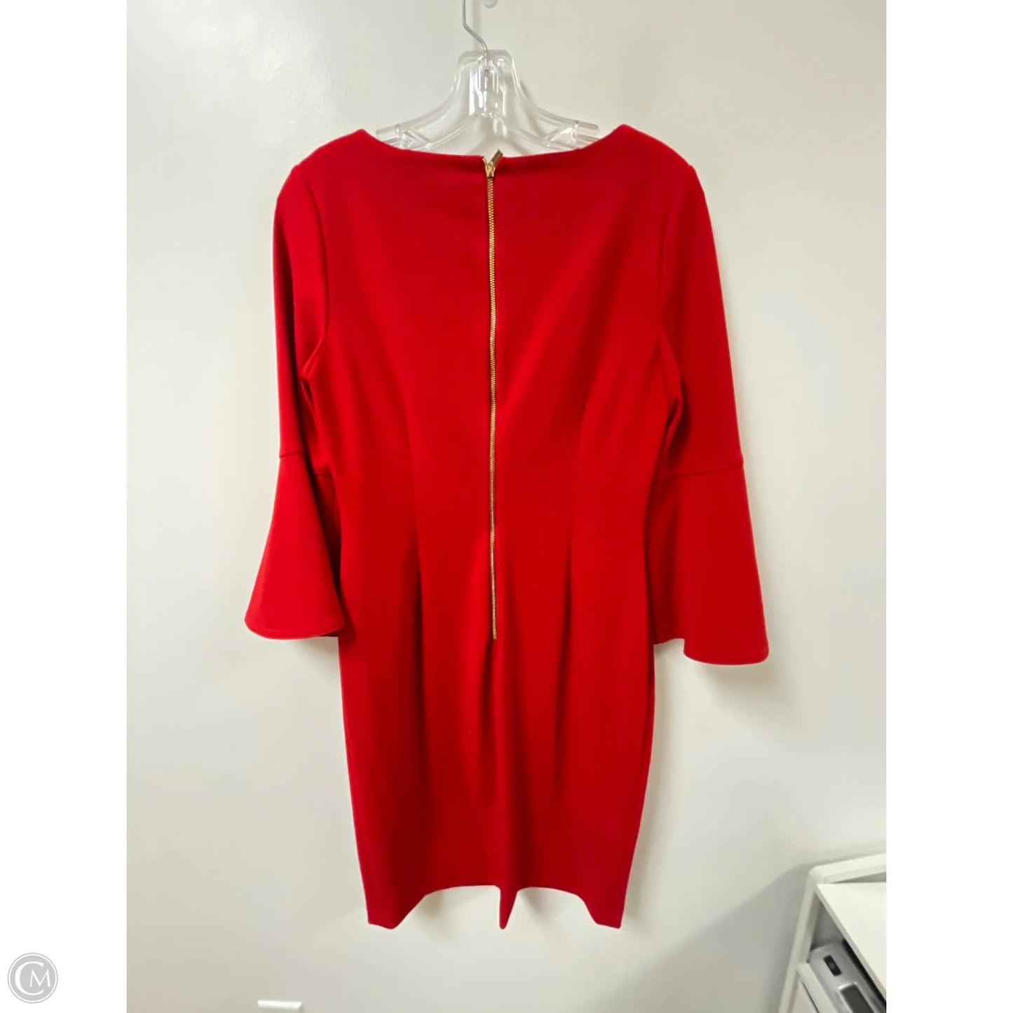 Dress Casual Midi By Calvin Klein In Red, Size: M