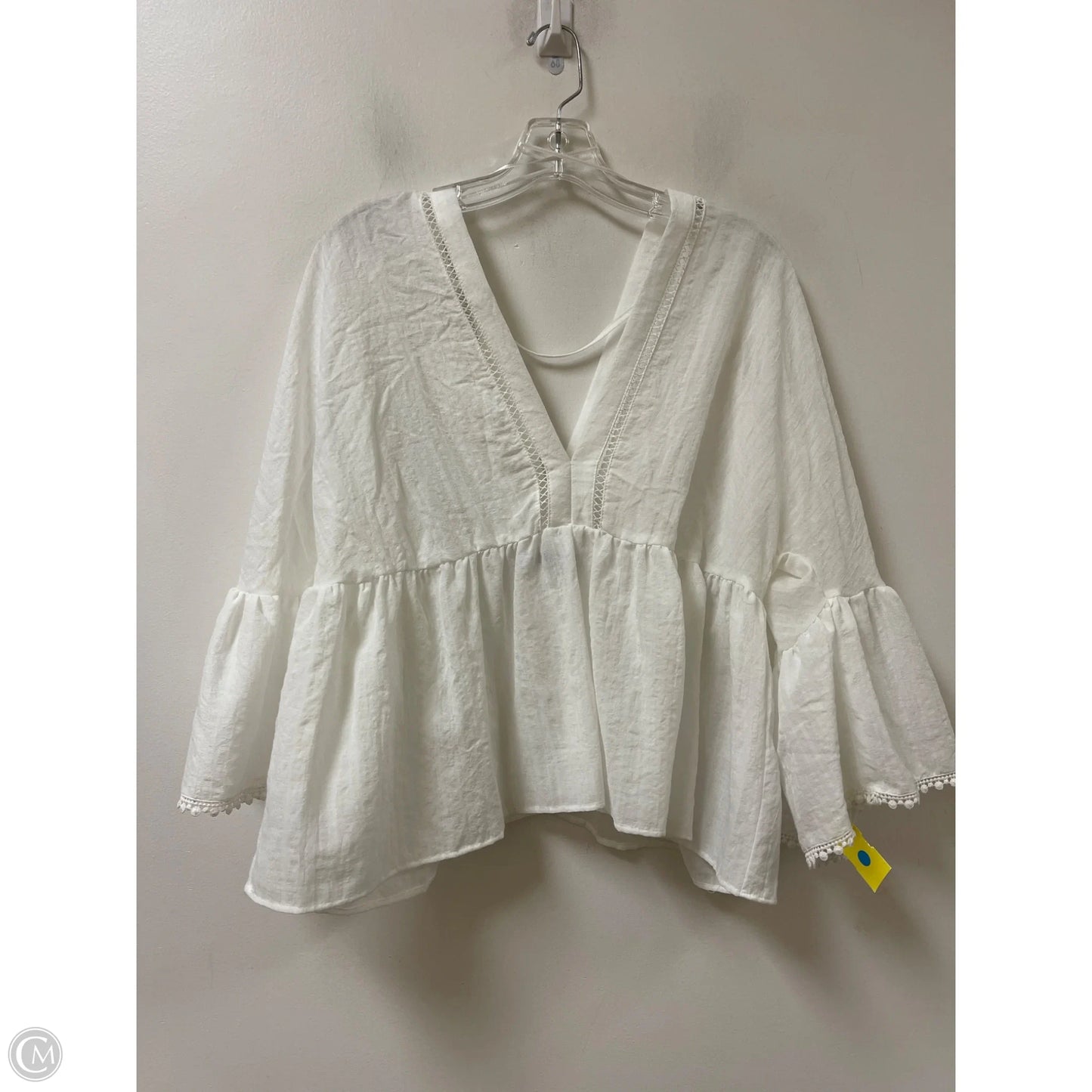 Top Long Sleeve By Zara In White, Size: L