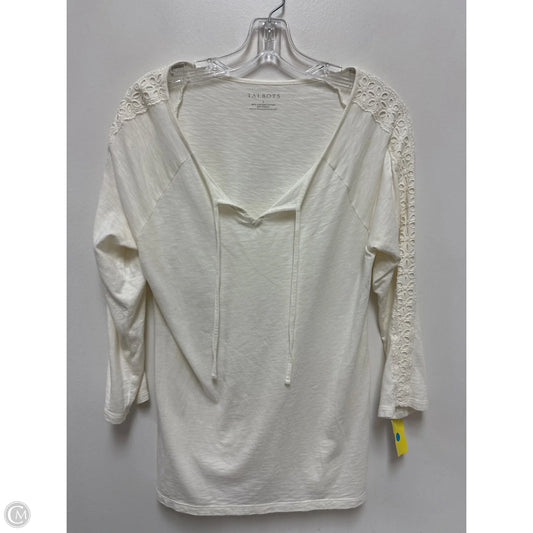 Top Long Sleeve By Talbots In Cream, Size: S