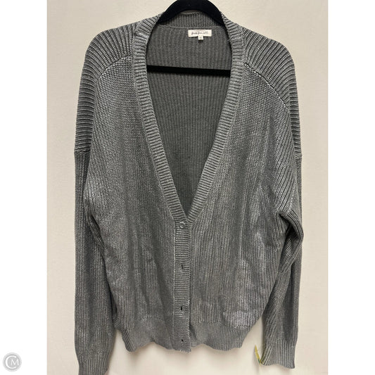 Sweater Cardigan By Clothes Mentor In Silver, Size: 3x