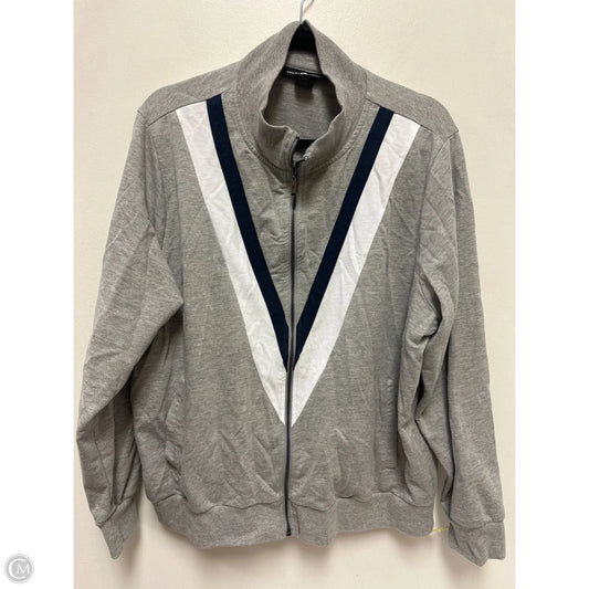 Jacket Fleece By Ashley Stewart In Grey, Size: 3x