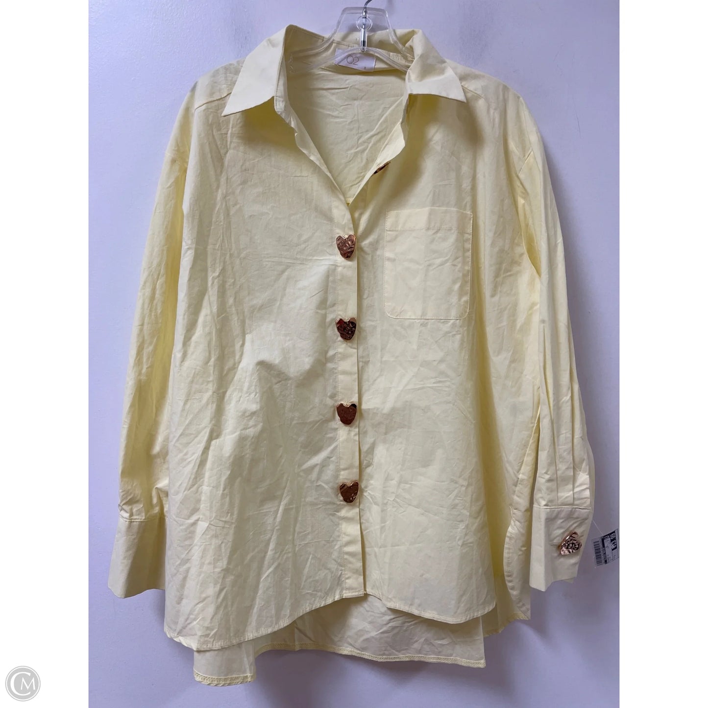 Blouse Long Sleeve By Clothes Mentor In Yellow, Size: S
