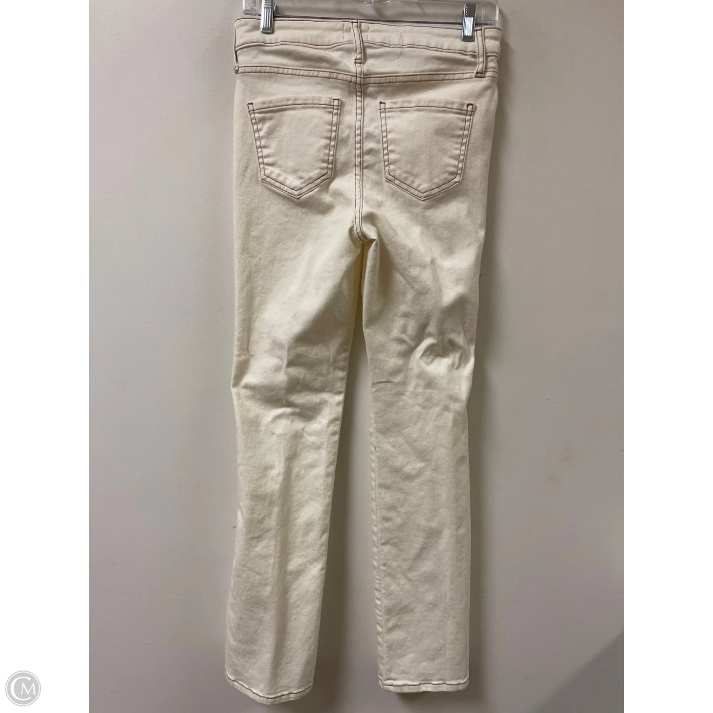 Jeans Straight By Time And Tru In Cream, Size: 2