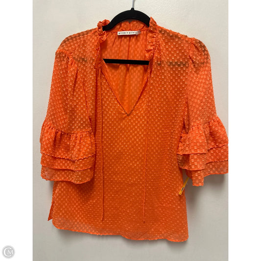 Top Short Sleeve Designer By Alice + Olivia In Orange, Size: Xs